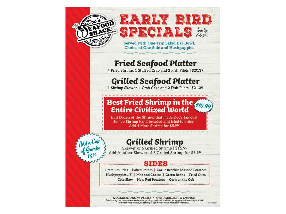 Early Bird Specials